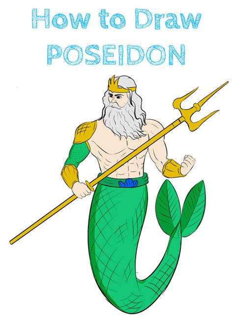 How to Draw Poseidon Really Easy Drawing Tutorial