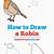 how to draw robin bird step by step