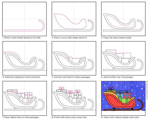 How to Draw Santa's Sleigh Really Easy Drawing Tutorial