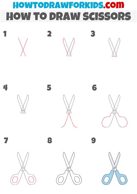 How to Draw Scissors Easy Art Tutorial Step by step