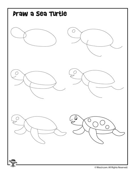 How to Draw Sea Creatures StepbyStep Instructions for