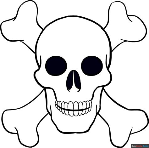 How to Draw Skull Easy printable step by step drawing
