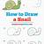 how to draw snail step by step