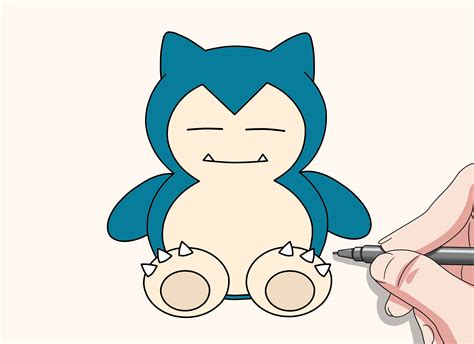 How to draw Snorlax Pokemon. Super easy step by step