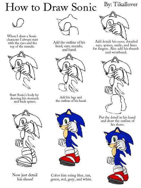 How to draw Sonic the Hedgehog picture by Blade360