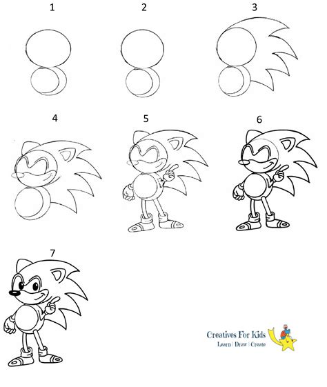 How To Draw Sonic The Hedgehog Easy Step By Step YouTube