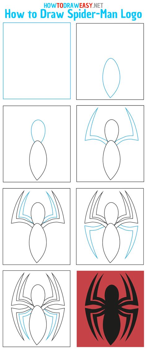 How to Draw Spiderman's Logo Easy Drawing Guides