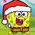 how to draw spongebob with a santa hat