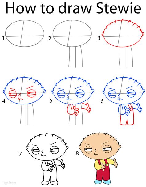 Stewie Griffin stepbystep tutorial. Easy doodle art