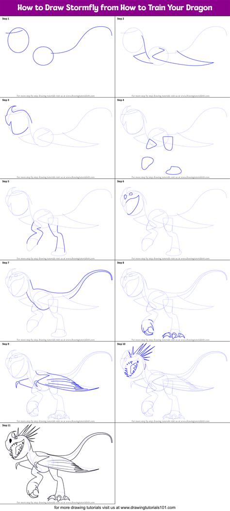 How to Draw Stormfly from How to Train Your Dragon 1 and 2