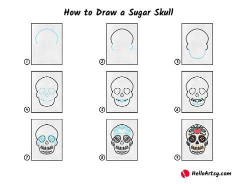 Sugar Skull Step By Step Drawing at GetDrawings Free