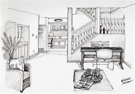How to Draw a Room in OnePoint Perspective in a House