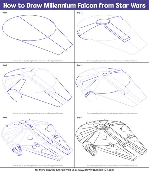 Learn How to Draw Millennium Falcon from Star Wars (Star