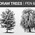how to draw trees with pen and ink