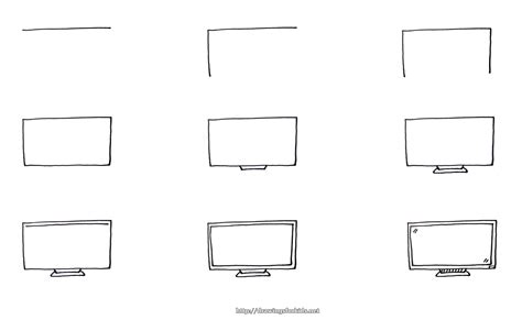 How to draw a Television Step by StepLearn Drawing YouTube