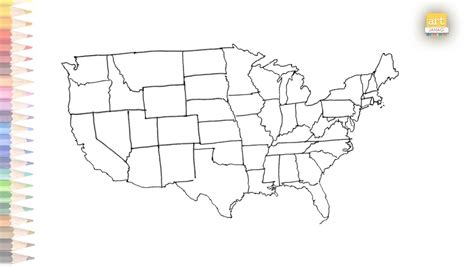 How To Draw Usa Map Step By Step