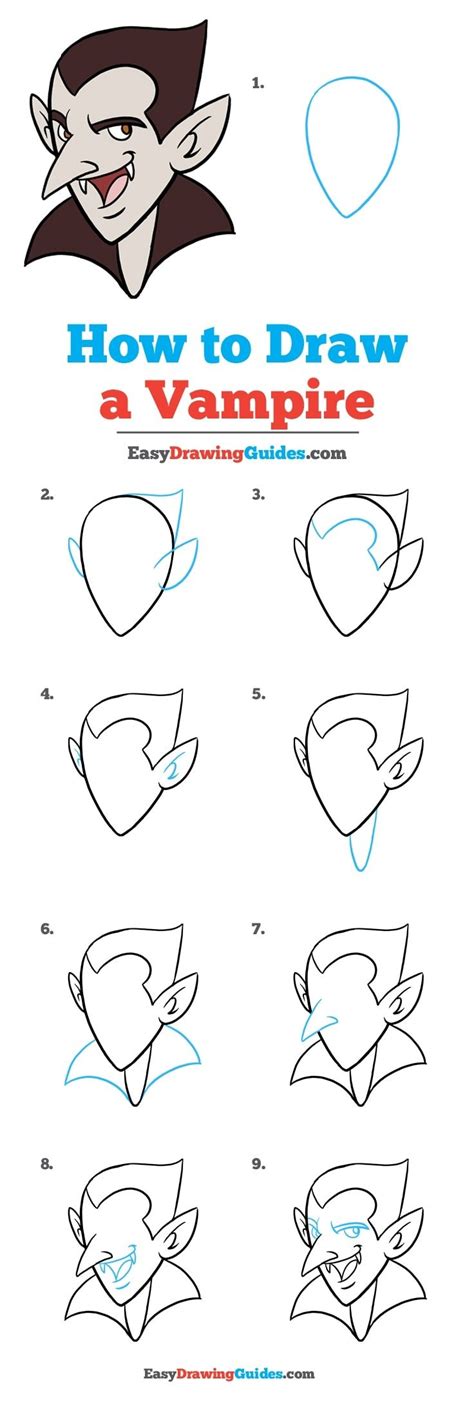 How to Draw a Vampire Face, Vampire Kiss, Step by Step