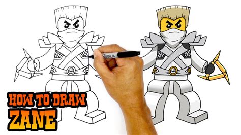 How to draw Zane NinjaGo Step by step drawing tutorials
