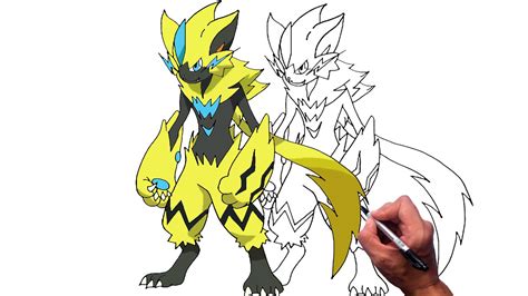 Step by Step How to Draw Zeraora from Pokemon