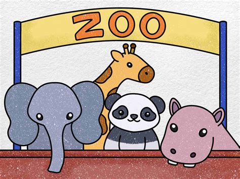 How to draw zoo step by step Drawings, Drawing for kids