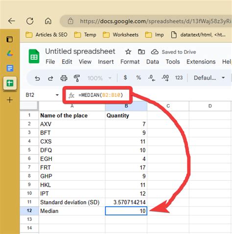 Mean, Median and Mode Using Google Sheets YouTube
