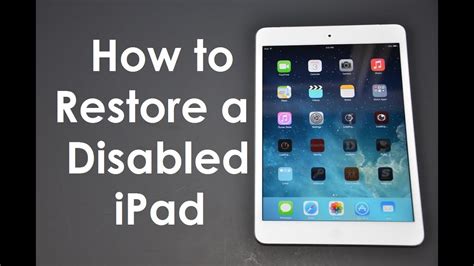how to fix ipad is disabled