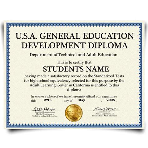 Custom High School Diploma Certificate Not Fake? Novelty? Real GED