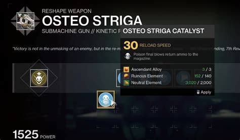 How To Get Osteo Striga Exotic SMG & Catalyst in Destiny 2 Witch Queen