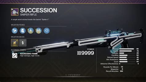 Destiny 2 Succession God Roll Guide All The Possible Rolls