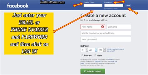 Blogging Methods Create an account in Facebook