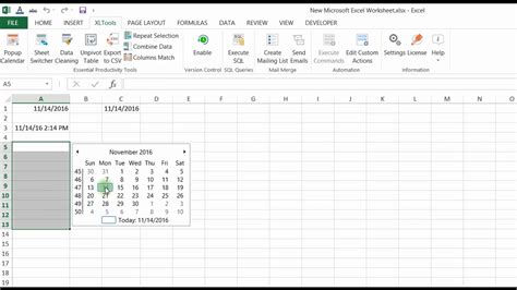 How to create a drop down list calendar (date picker) in Excel?
