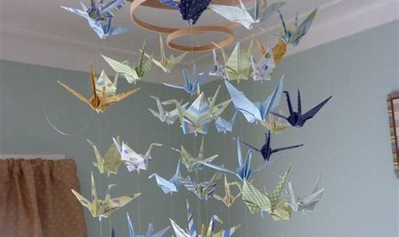 how to make a paper crane chandelier