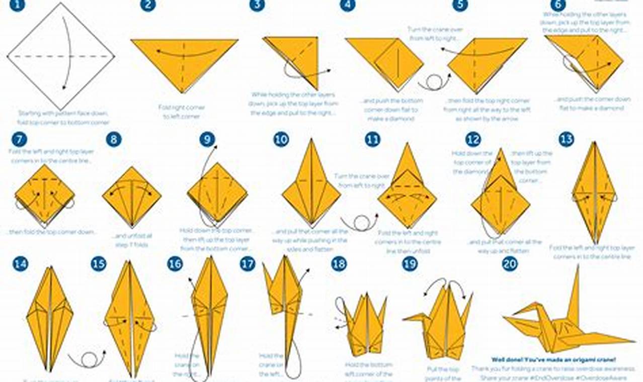 how to make a paper crane in 10 steps