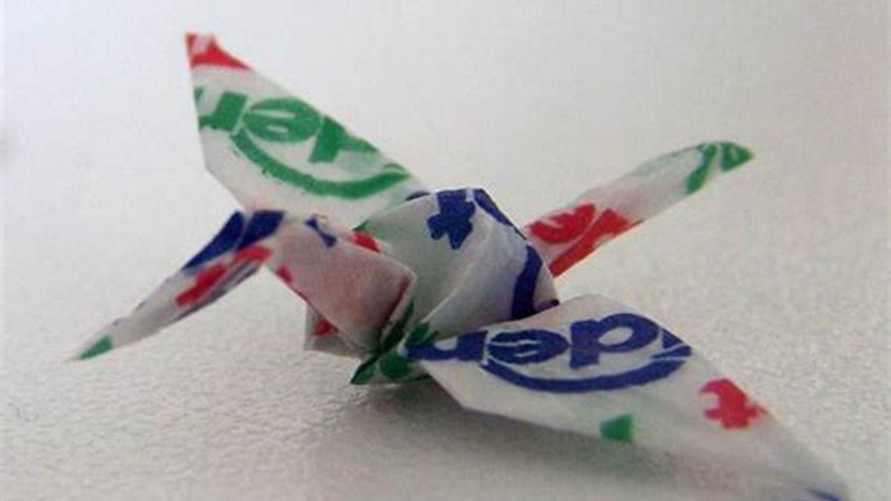 How to Make a Paper Crane with a Gum Wrapper