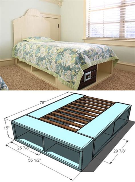 DIY Platform Bed With Storage Diy platform bed, Diy twin bed, Diy