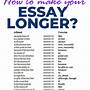 how to make an essay longer by changing words