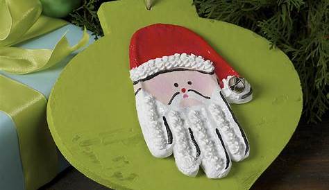 How To Make Christmas Handprint Ornaments Salt Dough Santa Ornament Project Plaid