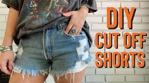 Make your own cut off shorts. Two ways. No sewing required.