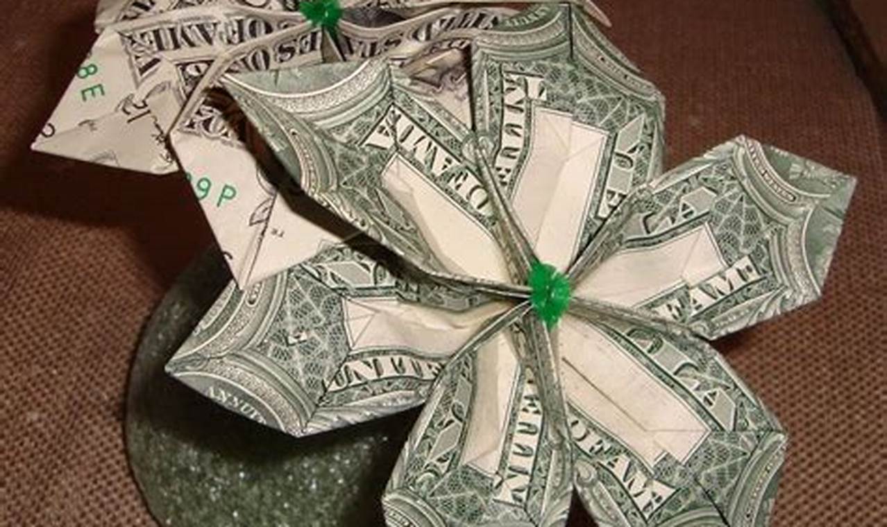 how to make origami flowers out of dollar bills