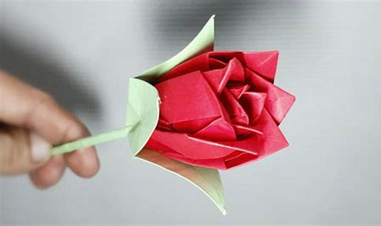 how to make origami flowers with stems