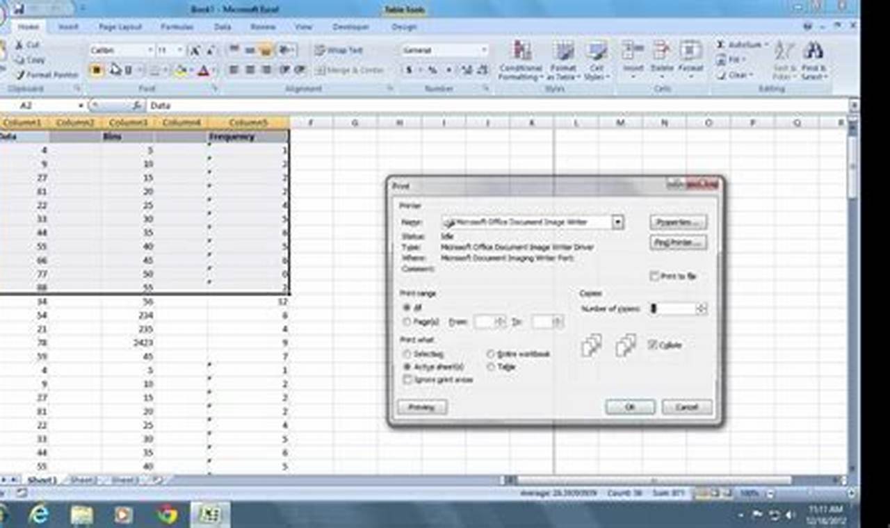 how to print cells in excel