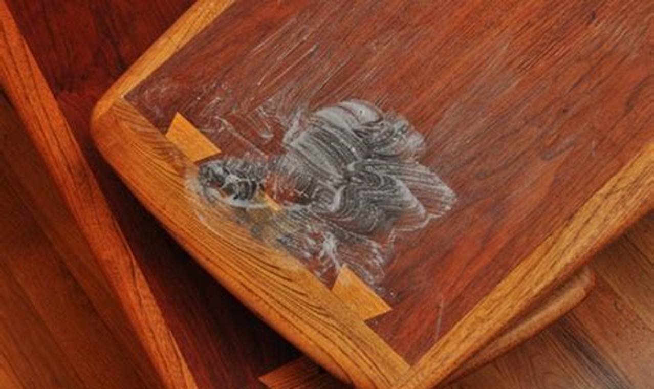 how to remove dark stains from teak furniture