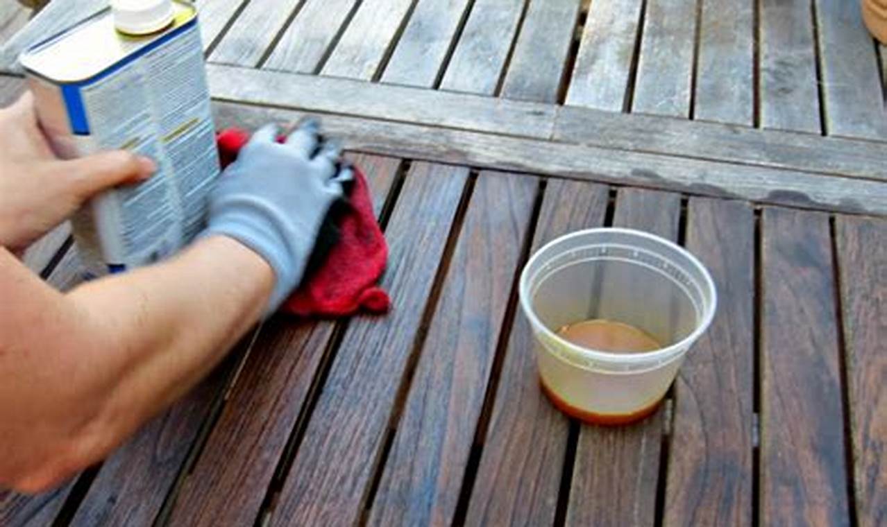 how to remove teak oil from garden furniture