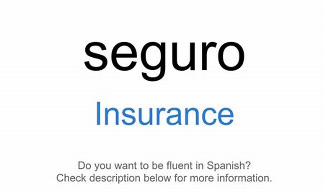 How To Say Insurance In Spanish