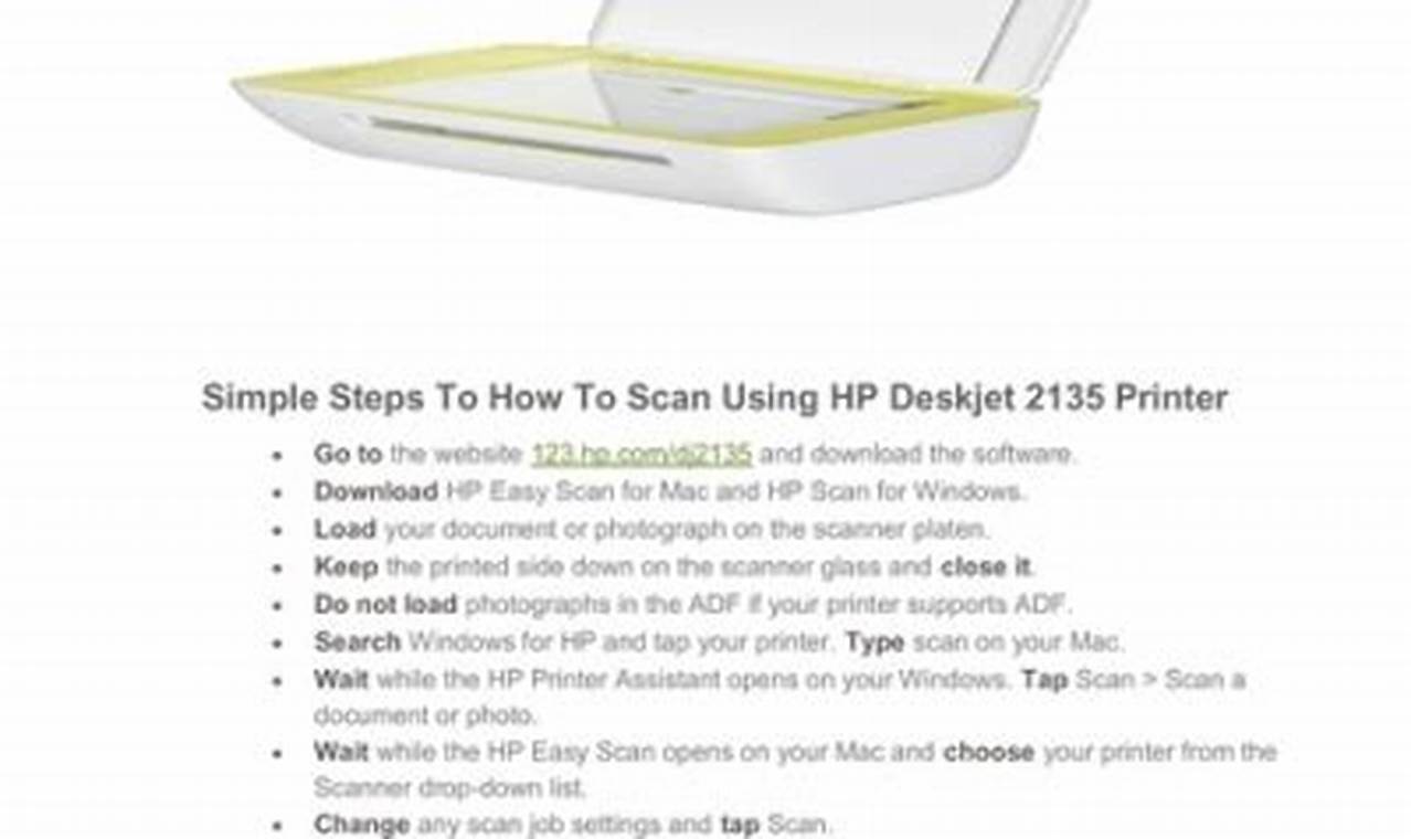 how to scan using hp deskjet 2135 printer