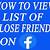 how to see close friends on facebook app