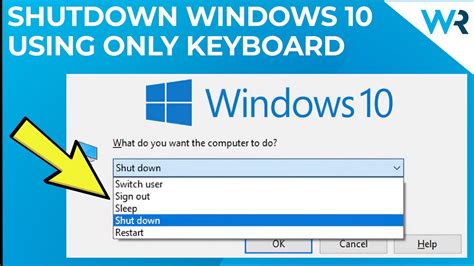 Keyboard shortcuts to Shut down or Lock Windows 10 computer