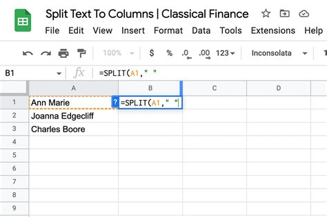 How To Separate First and Last Names in Google Sheets