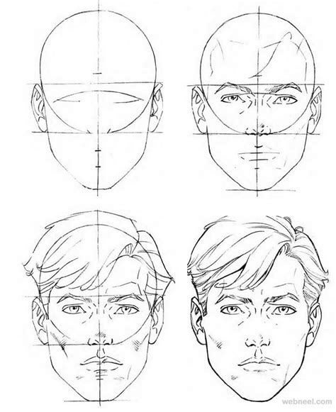 Carol G. Drawing angles, Drawings, Face angles