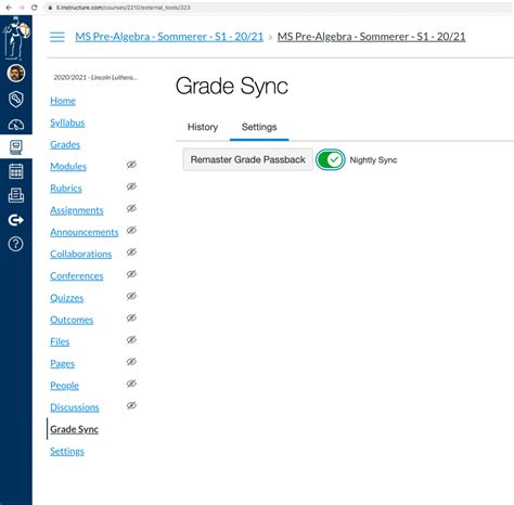 Setting up grade syncing from Canvas to PowerSchool Lincoln Lutheran Help Center